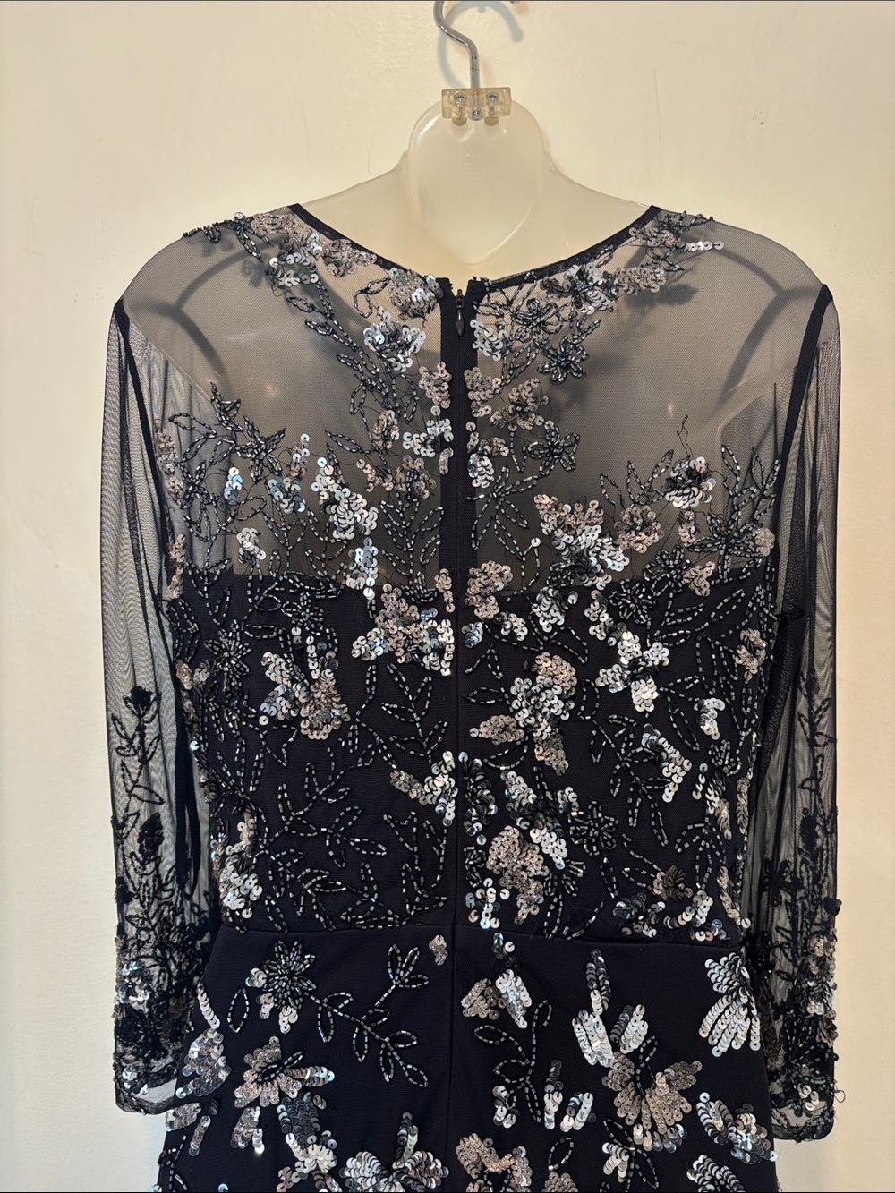 Adrianna Pappell Sheer Beaded Sequin Elegant Evening Party Dress Size 8 NWT - Picture 11 of 13